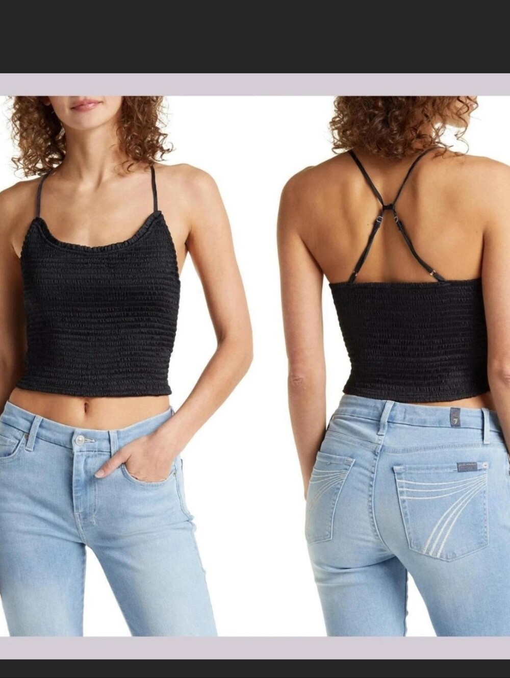 $78 FREE PEOPLE Right On Time Smocked top